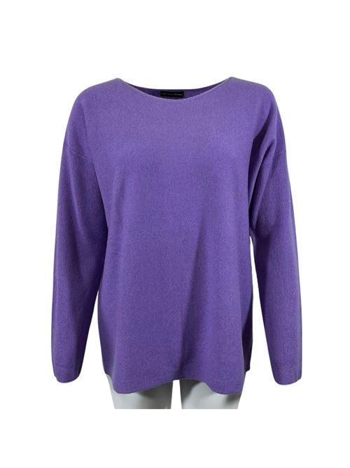 WOMEN'S BOAT NECK SWEATER PURPLE ESSENTIEL STUDIO | LMD033VIOLA